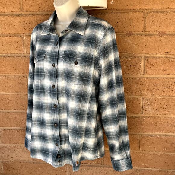 Carhartt Flannel Plaid Button Down Shirt Womens M 8/10 Western Workwear USA - Picture 4 of 12